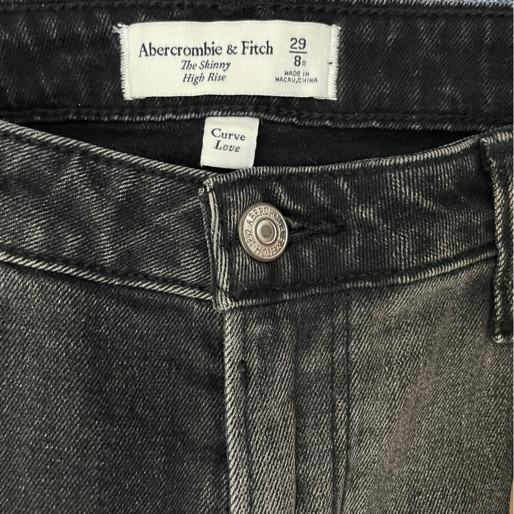 Abercrombie & Fitch Black Two-Tone Curve Love The Skinny High Rise Jeans 29 / 8 - Picture 9 of 10